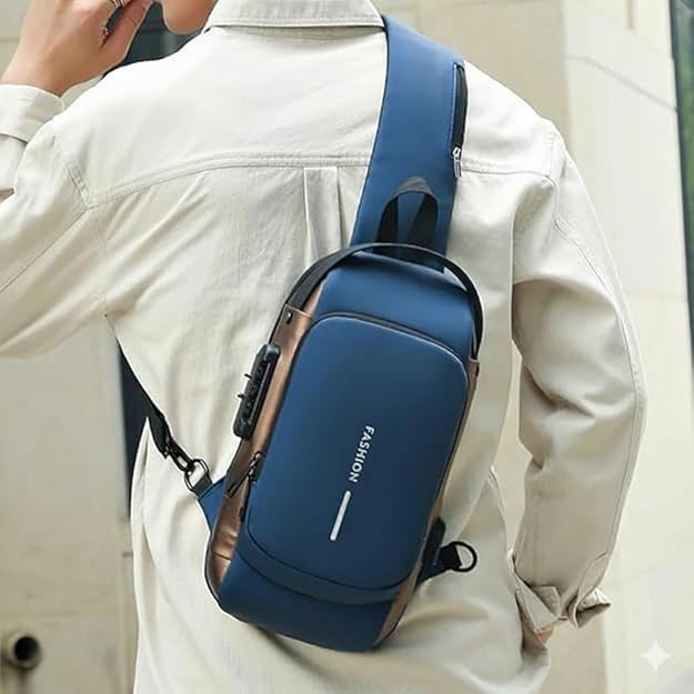JK Vision Fashion Sling Bag for Men Stylish Crossbody Backpack for Men & Women, Anti-Theft Chest Bag with USB Charging Port, Messenger Bags, Casual Shoulder Bag - Image 2