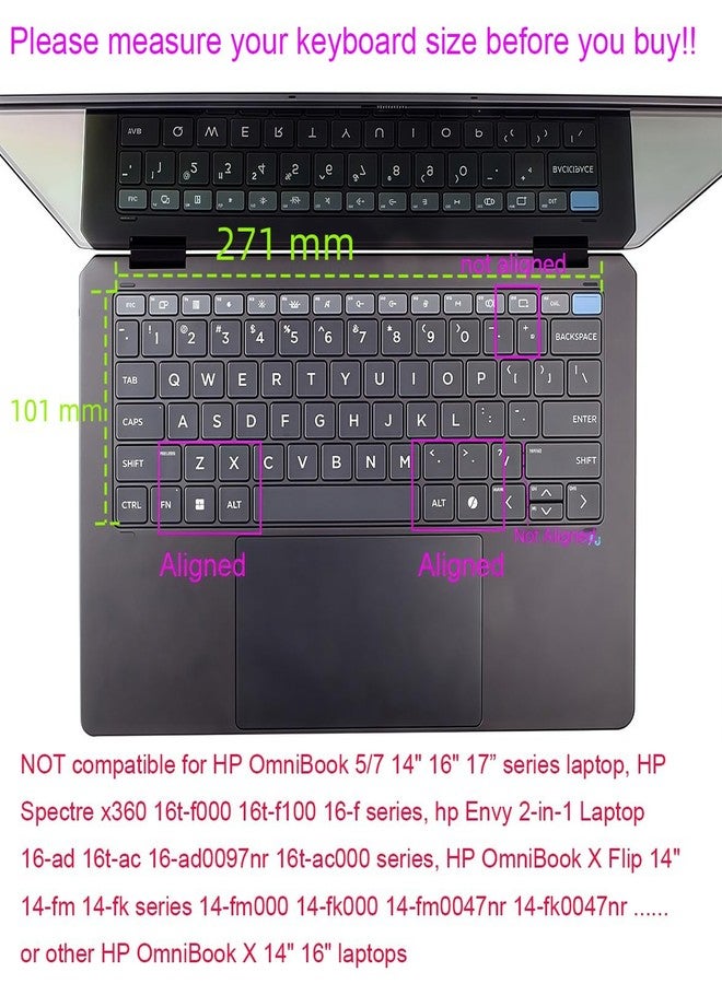 Uhamn Keyboard Cover Skin Compatible for HP OmniBook Ultra Flip 2-in-1 Laptop Next Gen AI PC 14" 14t-fh000, 14-fh0047nr Series, 2024 HP Spectre x360 2-in-1 Laptop 16 inch 16-aa 16t-aa Series (Clear) - Image 2