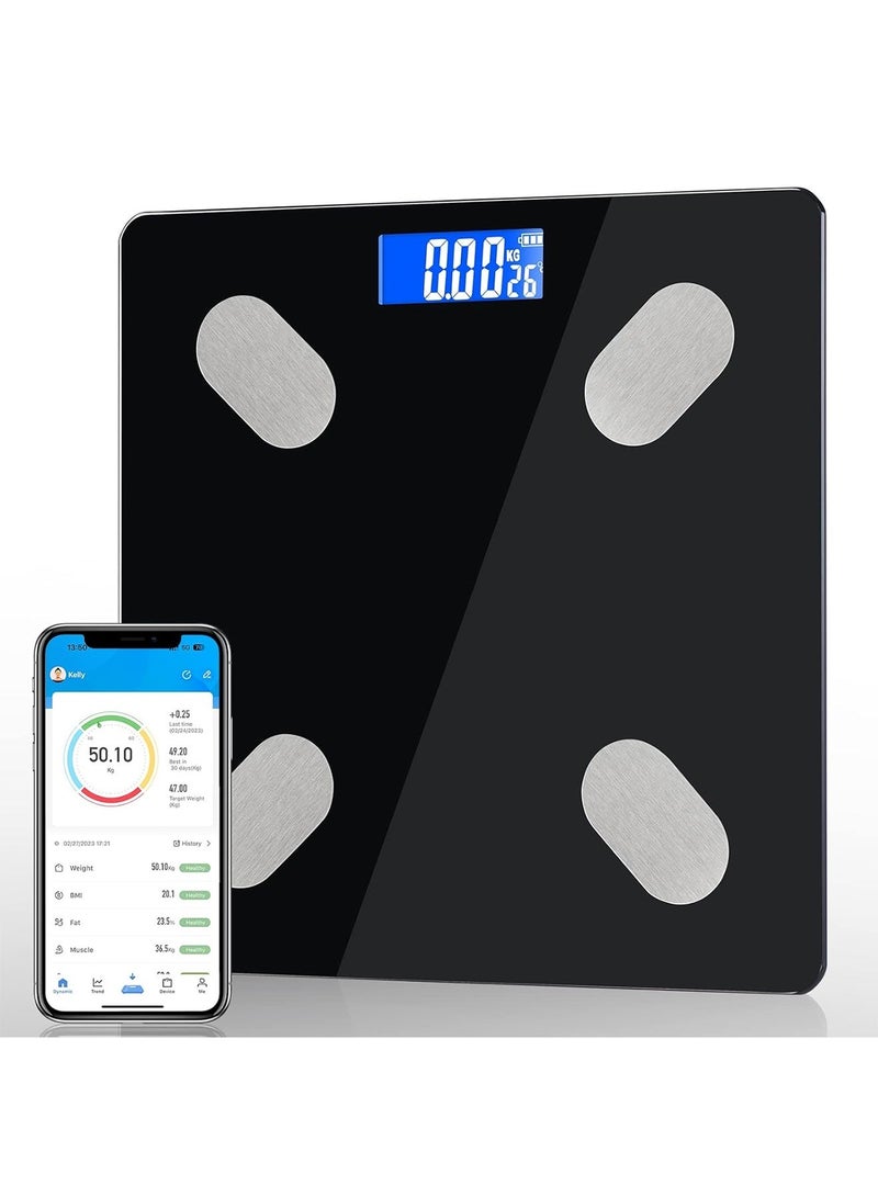 Smart Bluetooth Body Weight Scale with APP – Ultra Slim, High Precision, Large Colored LED Display - Image 1