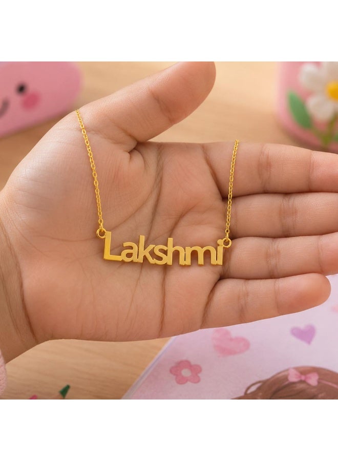 NENOUSH Kids Name Necklace | Balloon Font Letter Pendant Chain 35cm | Gold Tone Jewelry | Birthday Party Gift for Girls | Daily Wear Fashion Jewelry for Special Occasions - Image 3