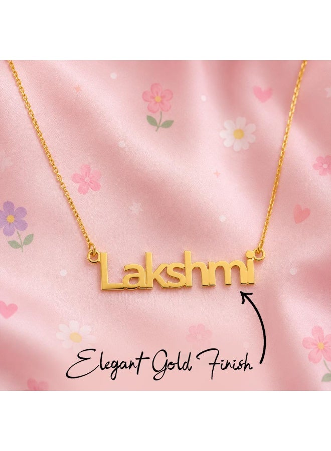 NENOUSH Kids Name Necklace | Balloon Font Letter Pendant Chain 35cm | Gold Tone Jewelry | Birthday Party Gift for Girls | Daily Wear Fashion Jewelry for Special Occasions - Image 4