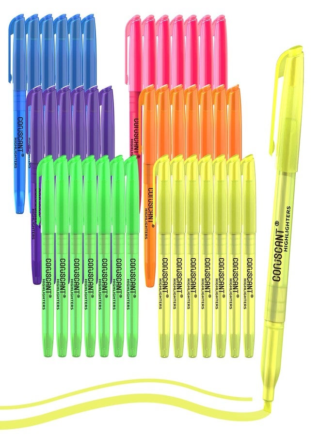 coruscant Highlighter - 36 pack color highlighter, color transparent visible fluorescent pen shell, wide chisel point mark, fluorescent pen, school, office - Image 1