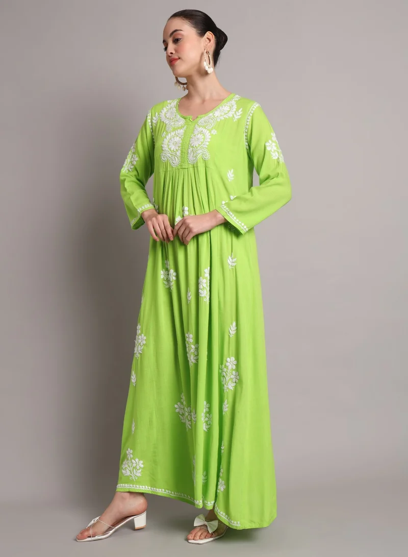 الايا جلابية شيكن كاري مطرزة يدوياً بالرايون