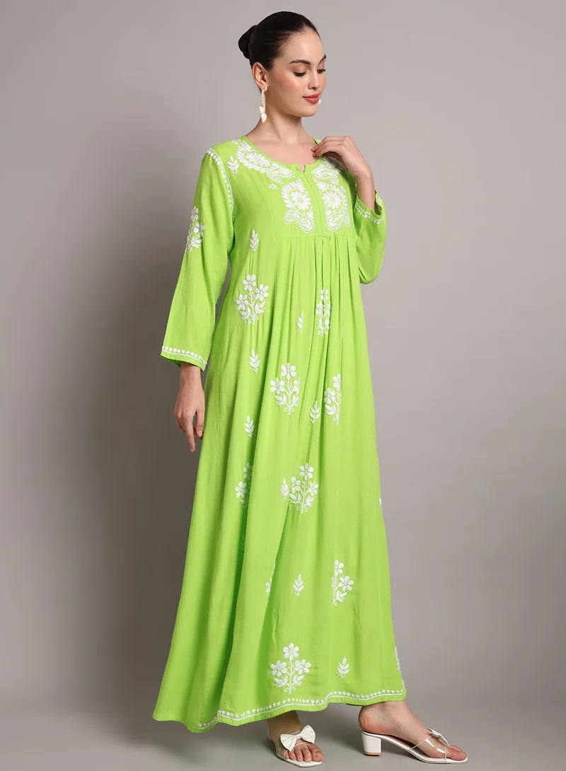 الايا جلابية شيكن كاري مطرزة يدوياً بالرايون