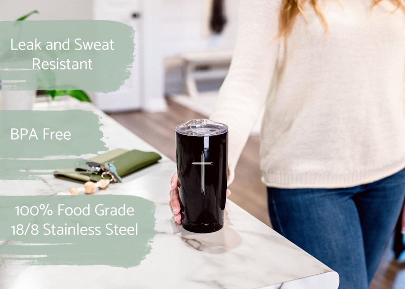 Elanze Designs Serenity Prayer 20 Ounce Classic Black Stainless Steel Travel Tumbler Mug - Image 5