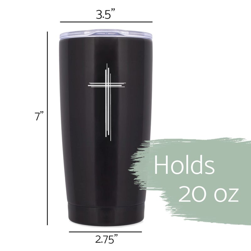 Elanze Designs Serenity Prayer 20 Ounce Classic Black Stainless Steel Travel Tumbler Mug - Image 2