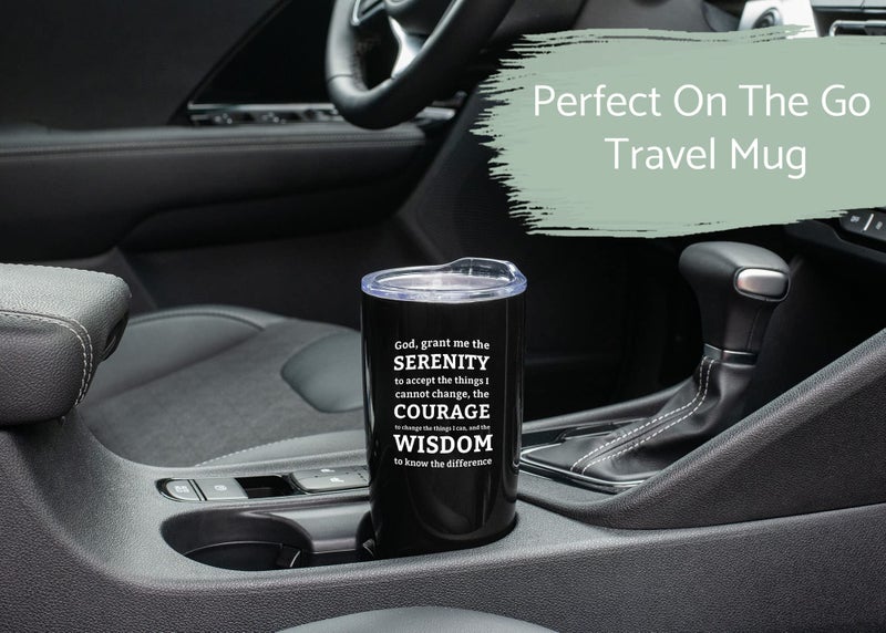 Elanze Designs Serenity Prayer 20 Ounce Classic Black Stainless Steel Travel Tumbler Mug - Image 4