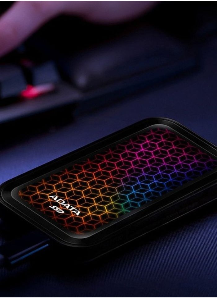 ADATA - SE770G RGB 1TB External SSD | Compatible with PS5 XBOX Portable Solid State Drive for Gaming USB3.2 Gen 2 Type-C - Image 1