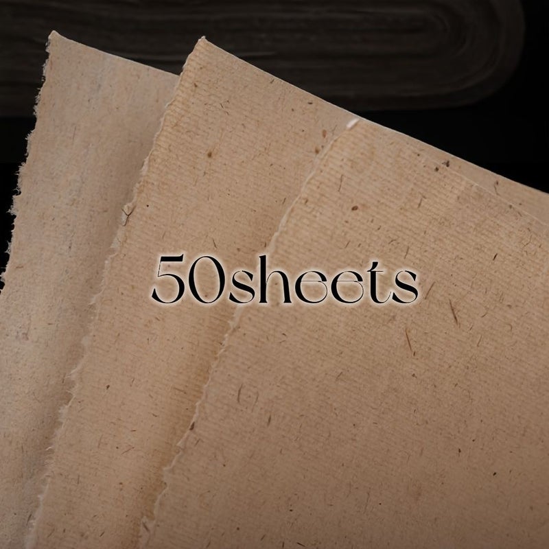 Thickened Antique Style Rice Paper 50 Sheets For Calligraphy Practice Sutra Copying - Image 4