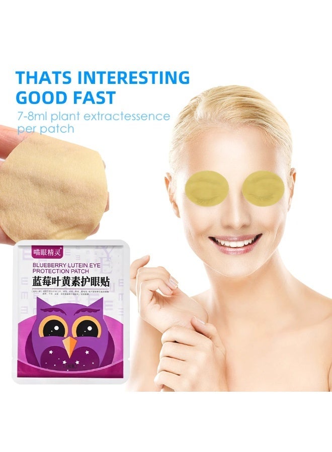 Walpck Blueberry Lutein Eye Mask Eye Care Patch Vision enhance relieve dry eyes and fatigue care Improve Pseudomyopia Eyesight  Sticker Cold Compress Sleep Eye Protection Patch 8Pcs/4set - Image 2