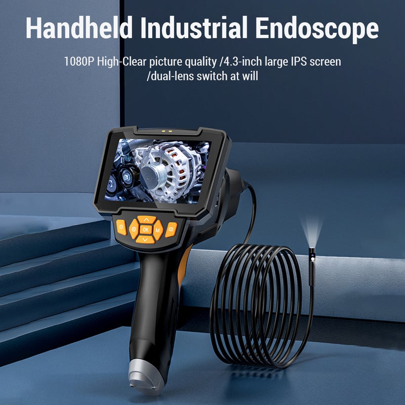 Handheld Industrial Endoscope, 4.3-inch High-Clear Screen Borescope Camera with Light, 1080P Waterproof Inspection Camera, 2 Million Pixels, IP67 Waterproof Level, Built-in 2000mAh Large-Capacity Battery, Efficient Image Transmission - Image 4