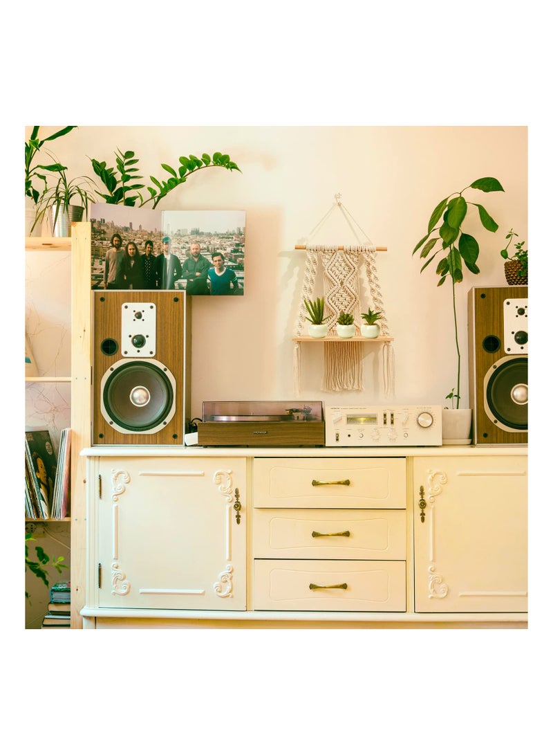 SYOSI رف معلق ماكرامي بطراز بوهيمي، رف عائم بطبقة واحدة مصنوع يدويًا من الماكرامي لتزيين النباتات، رفوف معلقة من القنب بطراز بوهيمي للحمام وغرفة النوم والمطبخ ومخزن المنزل - Image 5