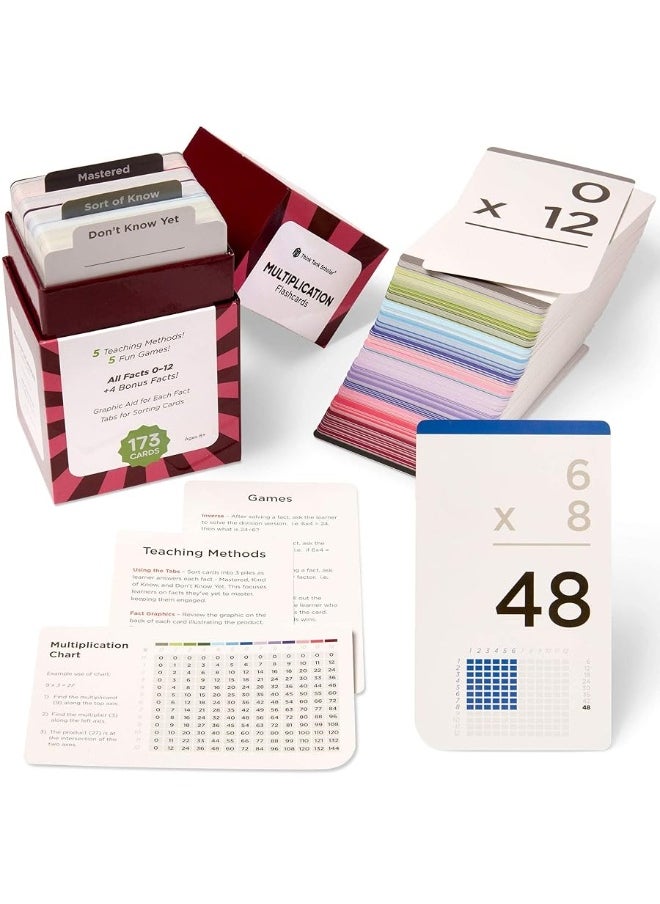 Think Tank Scholar 173 Multiplication Flash Cards Set (Award Winning) All Facts 0-12 Answer on Back, for Kids in 2ND, 3RD, 4TH, 5TH, 6TH Grade Class or Homeschool - Learn Manipulatives, Games & Chart - pzsku/ZA31AE0302A5C5B717248Z/45/_/1729417151/684c2c0a-67d5-4d9e-a740-10d3c55ff0cd