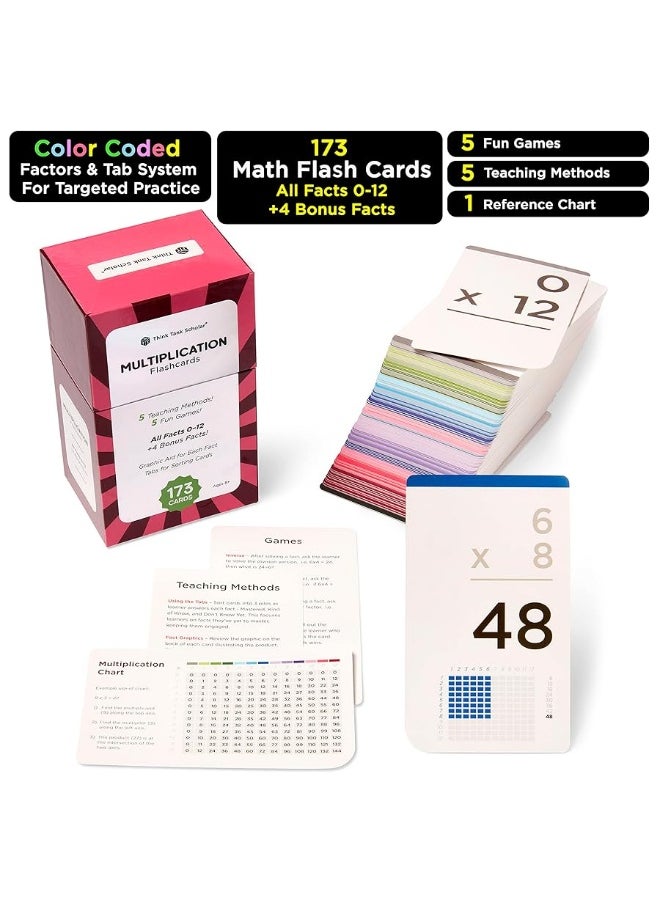 Think Tank Scholar 173 Multiplication Flash Cards Set (Award Winning) All Facts 0-12 Answer on Back, for Kids in 2ND, 3RD, 4TH, 5TH, 6TH Grade Class or Homeschool - Learn Manipulatives, Games & Chart - pzsku/ZA31AE0302A5C5B717248Z/45/_/1729417187/47f1b711-c5db-48d3-a4b8-afabb0b9319a