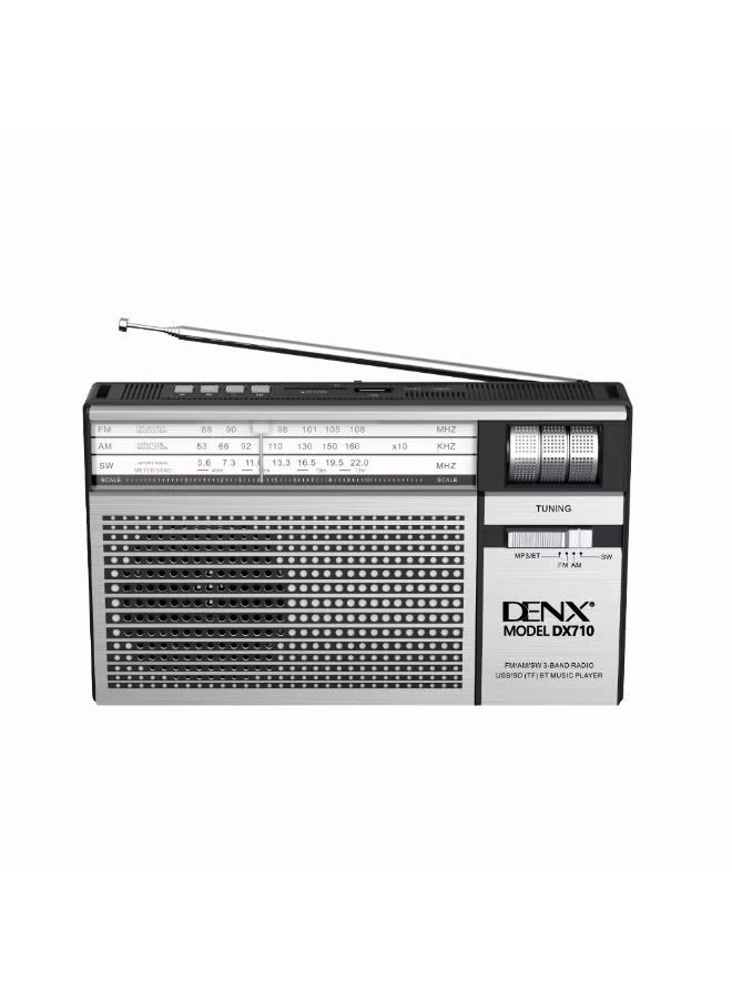 Denx Bluetooth speaker and radio with FM/AM/USB/TF/AUX support - Image 2