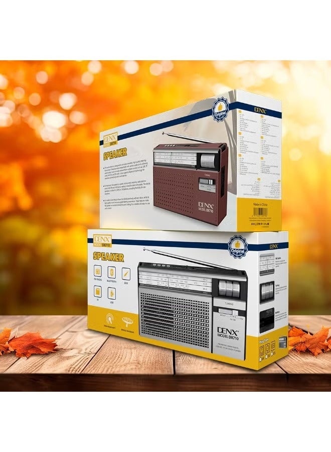 Denx Bluetooth speaker and radio with FM/AM/USB/TF/AUX support - Image 5