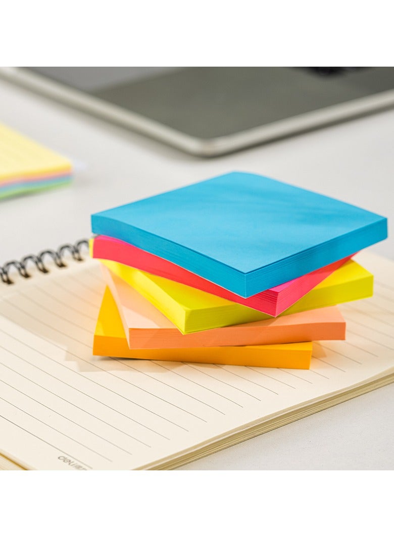 Deli EA044 STICK UP Sticky Notes 1 piece, 75gsm Paper, 76×76mm, Pink, Rose, Orange, Yellow, Blue, 400 Sheets (5 Pads, 80 Sheets Each), Easy to Remove Assorted - Image 4