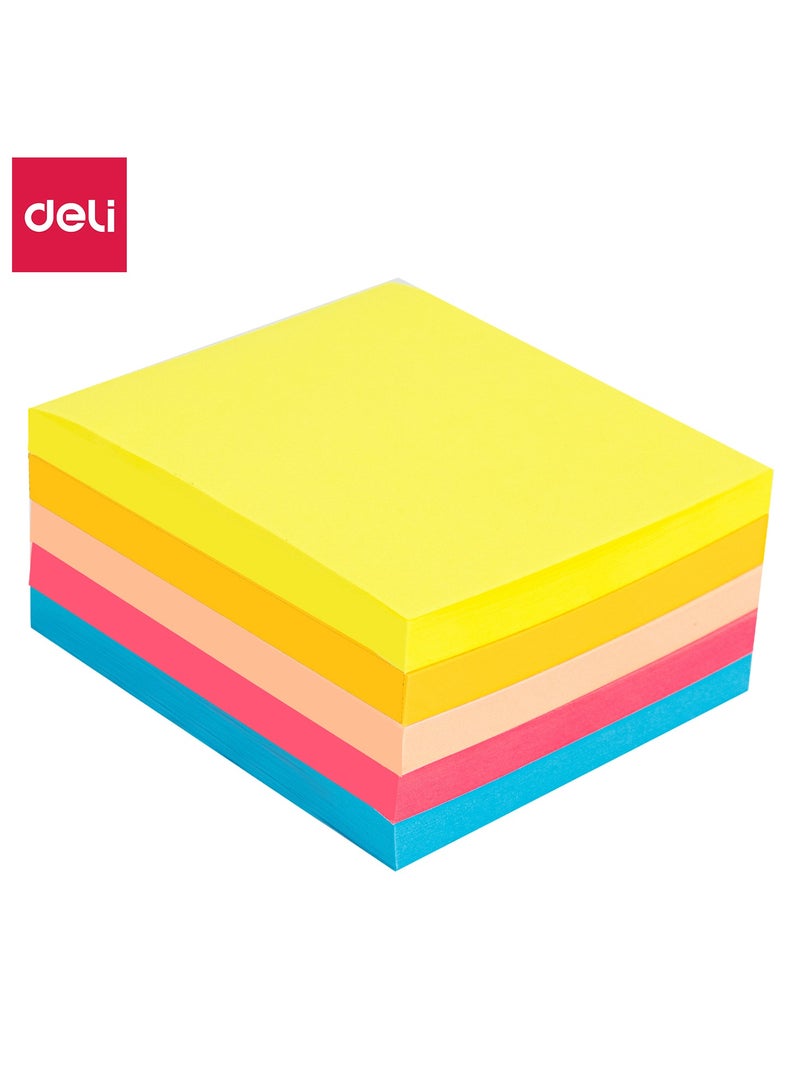 Deli EA044 STICK UP Sticky Notes 1 piece, 75gsm Paper, 76×76mm, Pink, Rose, Orange, Yellow, Blue, 400 Sheets (5 Pads, 80 Sheets Each), Easy to Remove Assorted - Image 1