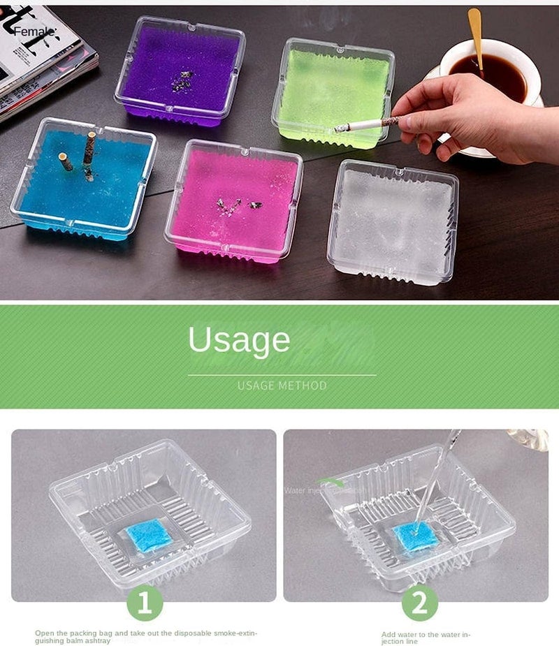CELLEBII ® Disposable Portable Smokeless Ashtray, Air Purifier Smoke & Sand, Indoor Smoke and Odorless Cleaning Car Ashtray Cigarette Mud Ashtray for Home, Office, Hotel, Car (1) - Image 3