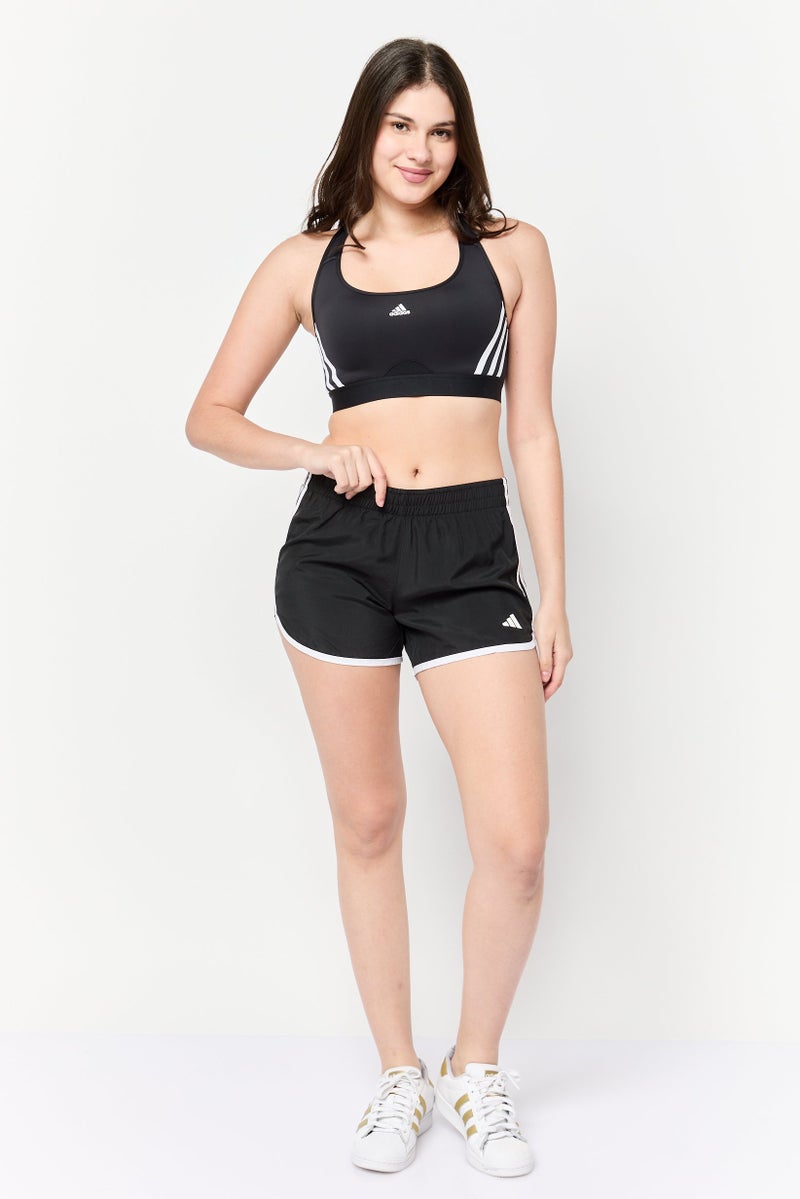 Adidas Women Brand Logo Padded Medium Support Sports Bra, Black  - Image 2