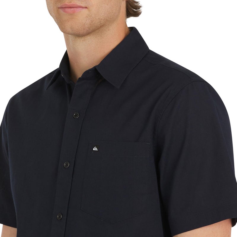 Quiksilver Men's Regular Fit Premium Cotton Woven Short Sleeve Button Up Casual Shirt, Eclipse, Medium - Image 2