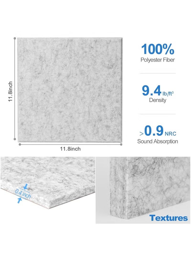 12 Pack Acoustic Wall Panels with Self-Adhesive,12" X 12" X 0.4" Sound Proof Foam Panels, Decorative Soundproof Wall Panels, Sound Proof Absorbing Tiles for Home&Offices, Silver Gray  - Image 5