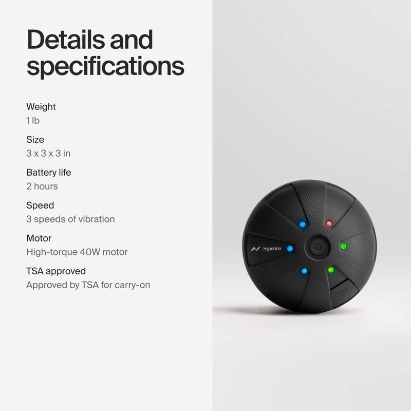 HYPERICE كرة تدليك مهتزة هايبرسفير جو لاستعادة العضلات وإطلاق اللفافة العضلية وتخفيف الألم  جهاز تدليك لياقة بدنية محمول مثالي للاستخدام في الصالة الرياضية أو في المنزل  FSA و HSA - Image 5