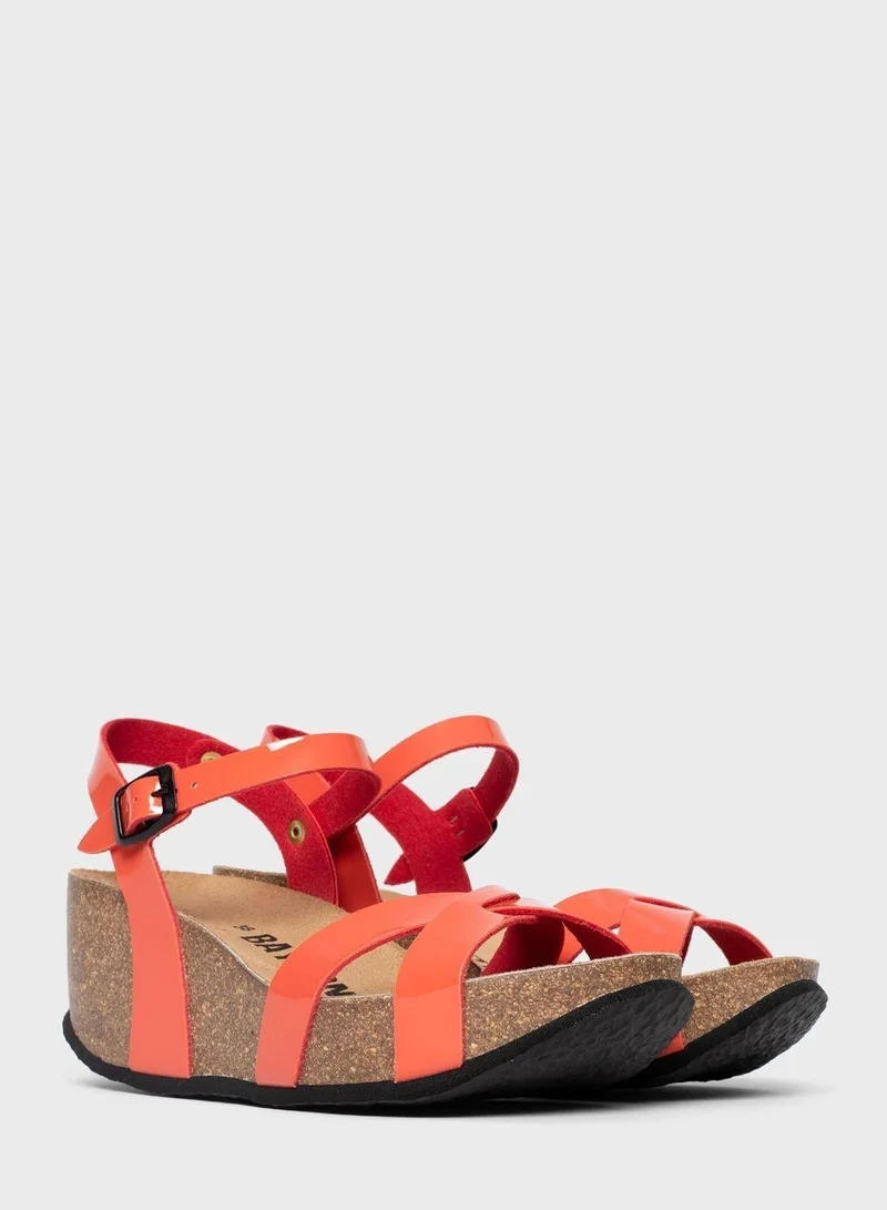 BAYTON Venus Strappy Mid Heel Wedges