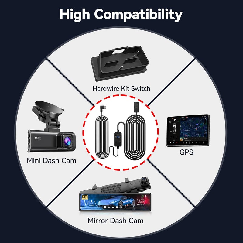 REDTIGER Dash Cam OBD Hardwire Kit with USB C Port, 12V-24V to 5V, Undervoltage Protection for 24H Parking Mode - Image 3