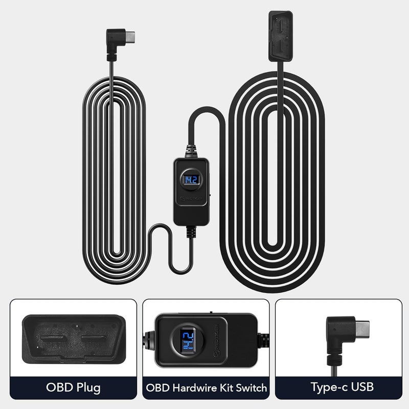REDTIGER Dash Cam OBD Hardwire Kit with USB C Port, 12V-24V to 5V, Undervoltage Protection for 24H Parking Mode - Image 5