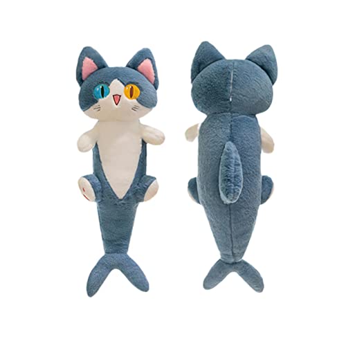 FANGYU Cute Plush Shark cat Toy, Cartoon Soft Stuffed Long Throw Sleeping Pillow,Shark Gifts for Kids (80cm/31.4in) - Image 1