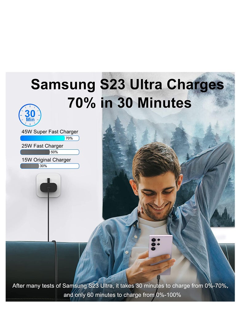 Beauenty 45W USB C Super Fast Charger Plug for Samsung Galaxy S24 S23 S22 Ultra S22 Plus S22 S21 Ultra S21 Plus S21 S21FE S20FE PD Adapter Charger For Galaxy Tab S10 S10+ S7 S7+ S8+ S8 Ultra With Charger Cable - Image 4