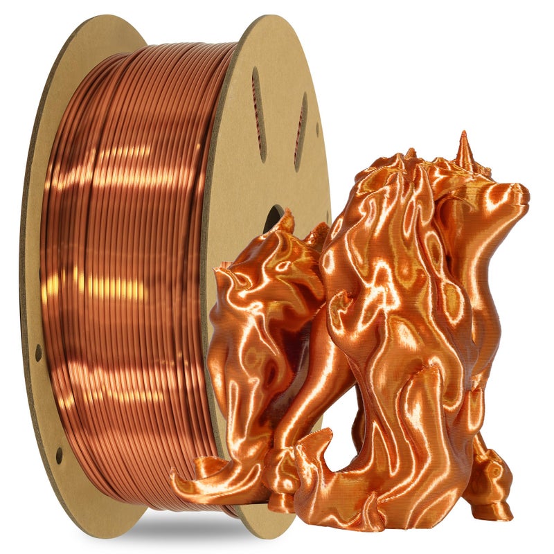 OEM MIKA3D 1.75mm Silk Metalic Shiny Red Copper PLA 3D Printer Filament, Widely Support for Most 3D Printing Printer, 2.2lbs 1KG 1.75mm Silk PLA 3D Printing Material - Image 1