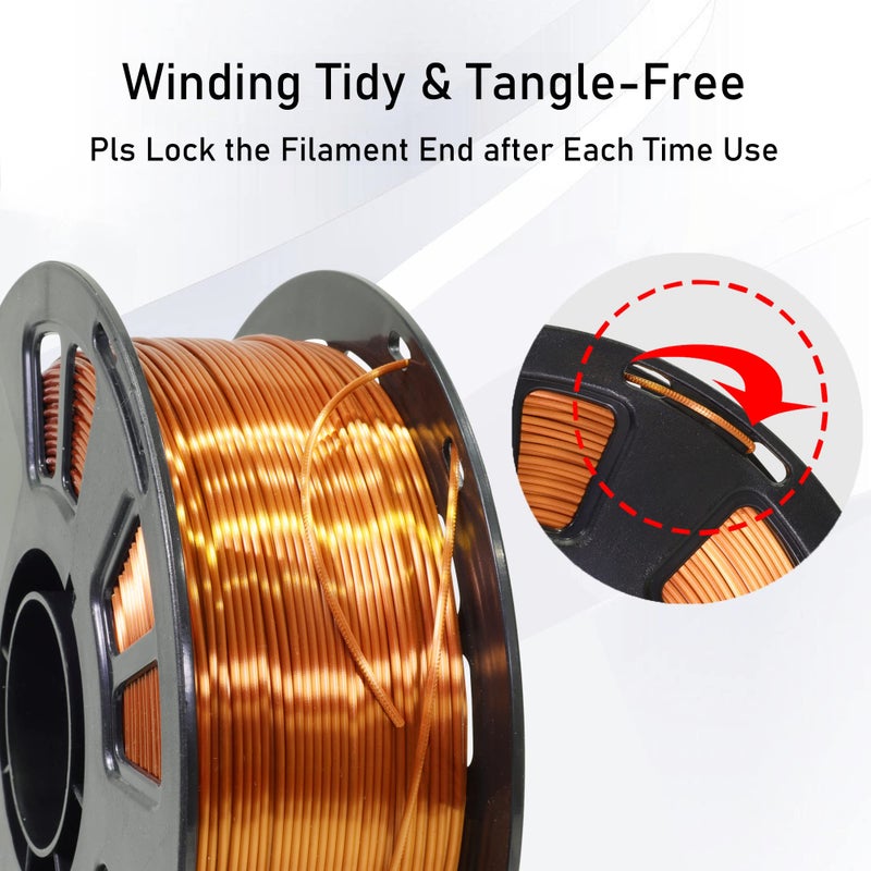 OEM MIKA3D 1.75mm Silk Metalic Shiny Red Copper PLA 3D Printer Filament, Widely Support for Most 3D Printing Printer, 2.2lbs 1KG 1.75mm Silk PLA 3D Printing Material - Image 4