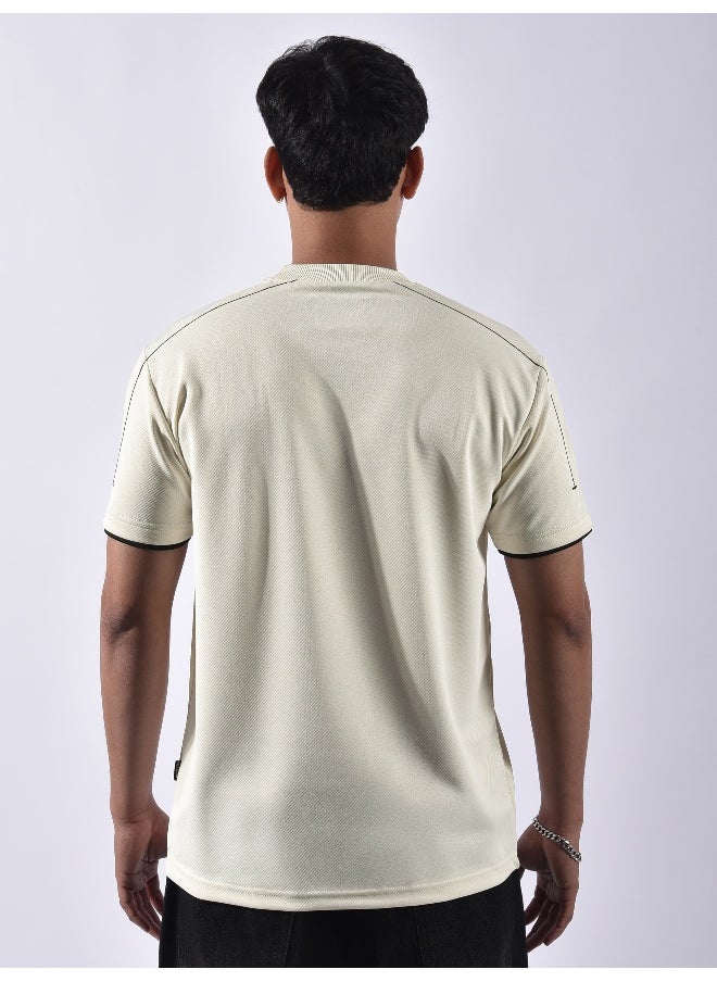 Beyoung White HD Embroidered Dual Sleeves T-Shirt  - Image 1