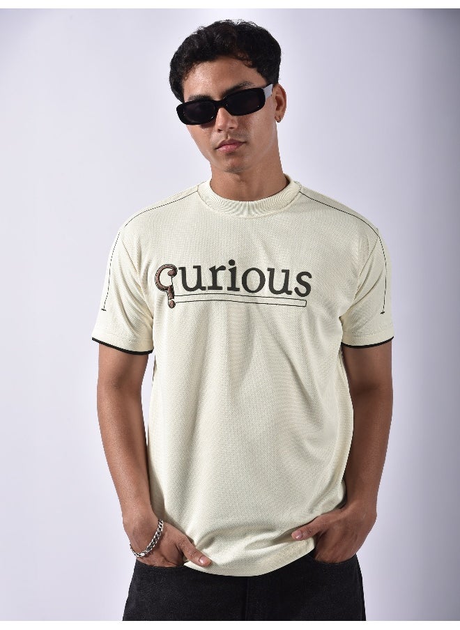 Beyoung White HD Embroidered Dual Sleeves T-Shirt  - Image 2
