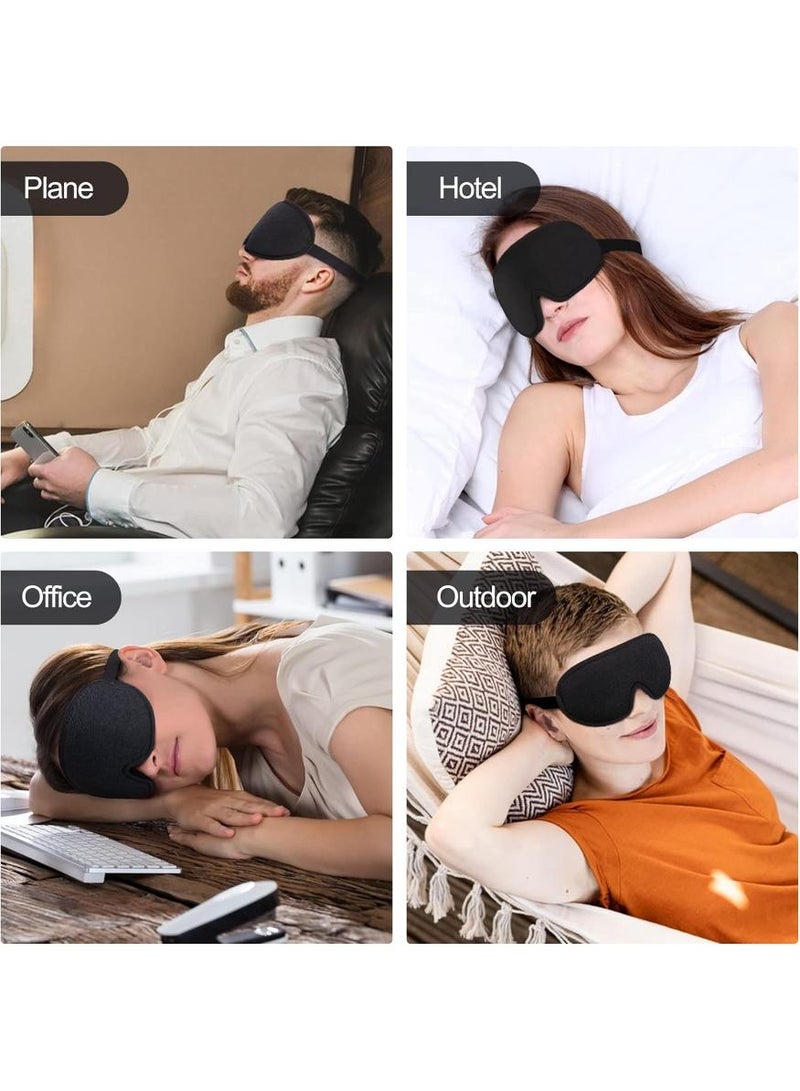 KHAJUL 1 PCS Eye Mask for Sleeping, 3D Contoured Cup Sleep Mask for Men Women, Soft Breathable Blackout Blindfold, Travel Eye Cover, Night Sleeping Mask with Adjustable Buckle for Side Sleeper (Black) - Image 5
