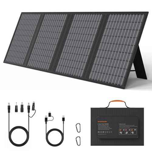MHPOWOS 60W Portable Solar Panels Charger with USB-C, USB-A and DC Outputs Foldable IP67 Waterproof Solar Panel for Camping Hiking, Power Emergency for Small Power Station Generator, Phones, Power Bank - Image 1
