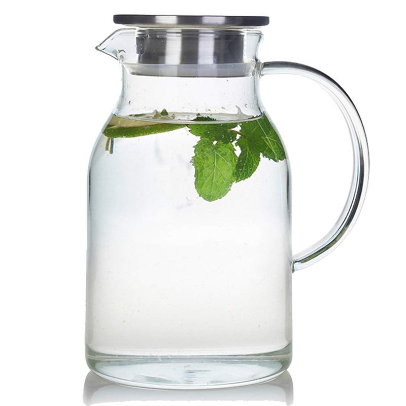 Karafu 68 Oz/2 Liter Glass Pitcher with Lid, Heat Resistant Water Jug for Hot/Cold Water, Ice tea and Juice Beverage - Image 1