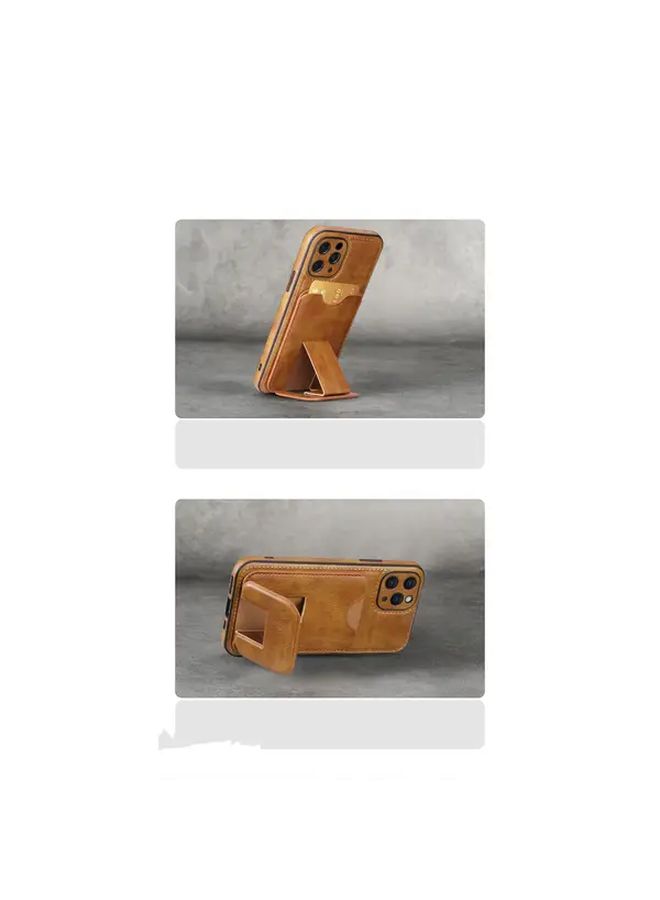 Deep Blue Luxury Phone Case With Card Holder Stand For iPhone 14 - Image 3