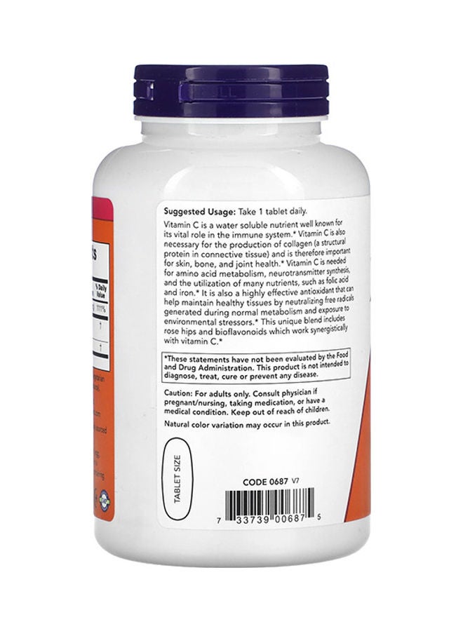Now Foods Vitamin C 1000 With Rose Hips 250 Tablets - Image 2