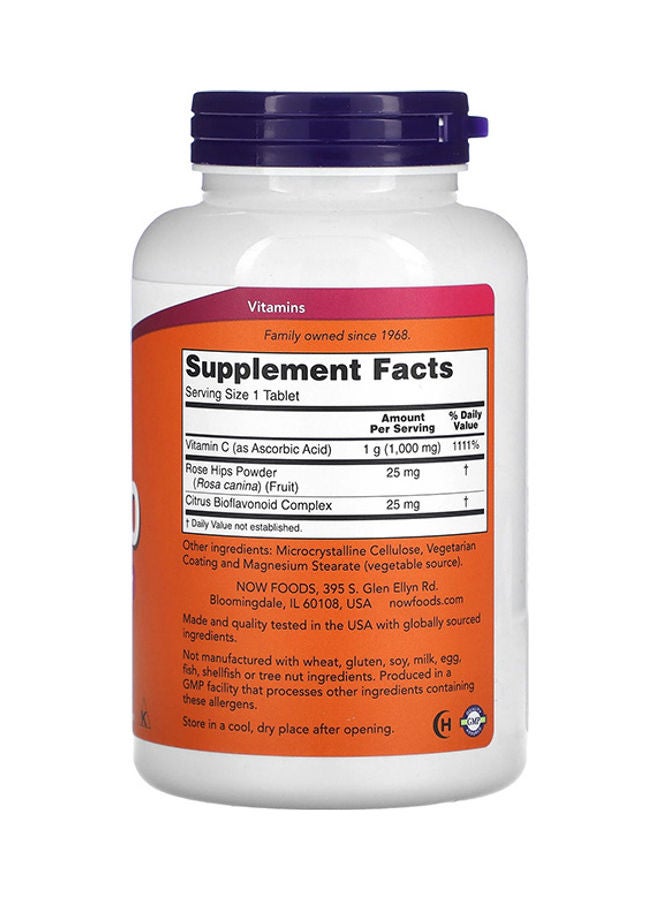 Now Foods Vitamin C 1000 With Rose Hips 250 Tablets - Image 3