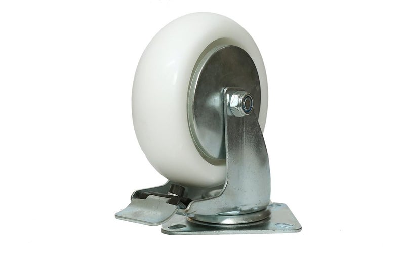 PACIFIC MOVERS Caster wheel 6 inch nylon material with silver plated metal bracket Swivel with brake