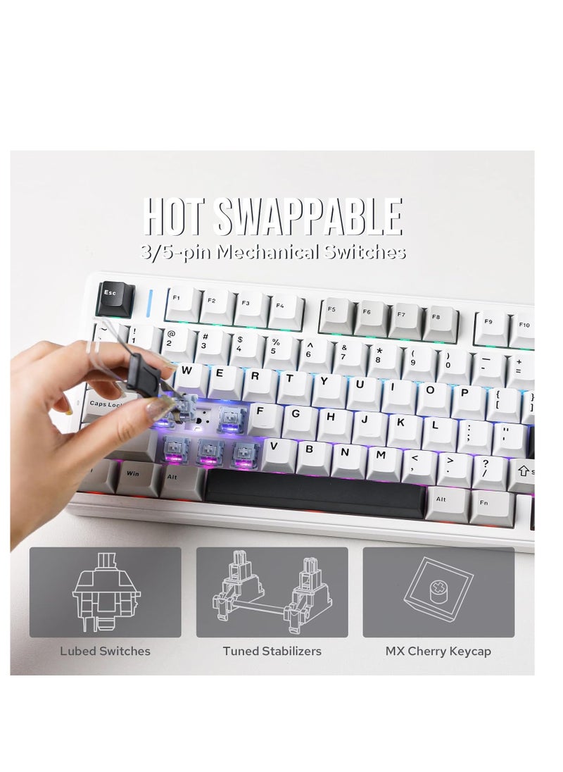 EPOMAKER X AULA F99 PRO Wireless Gaming Keyboard, Hot Swappable Custom Keyboard,  Mechanical Keyboar RGB Backlit Gaming Keyboard (Black Gradient)