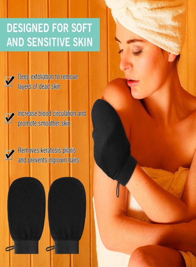 FoldTier 20 Pcs Exfoliating Glove Bulk Summer Exfoliator Mitt Body Scrubber 150d Viscose Fiber Skin Korean Scrub Mitt for Spa Massage Dead Skin Remover for Men and Women (40 Pcs,Black) - Image 5