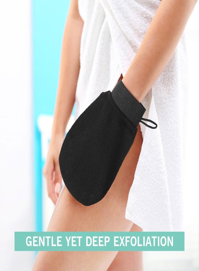 FoldTier 20 Pcs Exfoliating Glove Bulk Summer Exfoliator Mitt Body Scrubber 150d Viscose Fiber Skin Korean Scrub Mitt for Spa Massage Dead Skin Remover for Men and Women (40 Pcs,Black) - Image 2