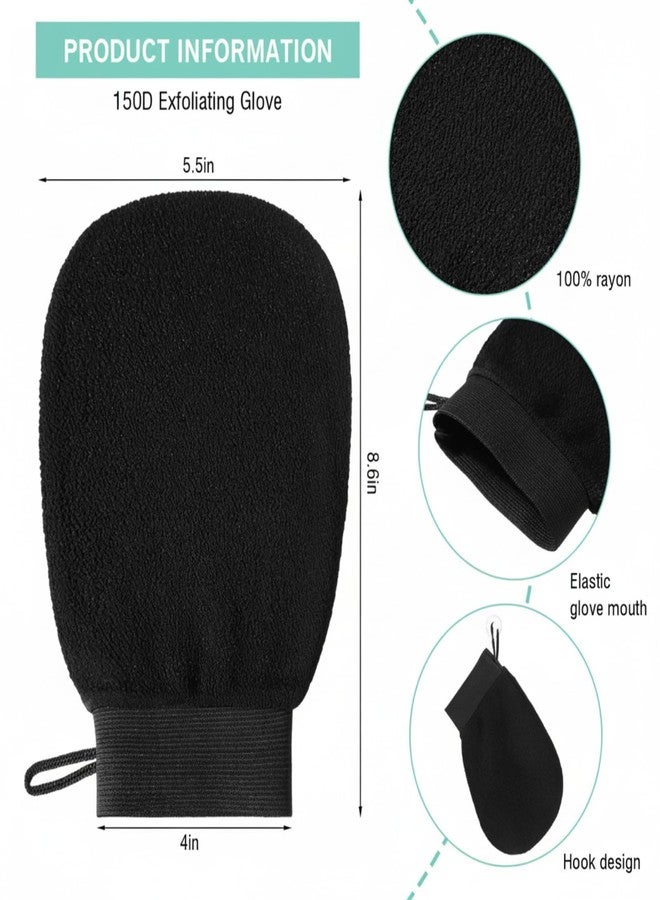 FoldTier 20 Pcs Exfoliating Glove Bulk Summer Exfoliator Mitt Body Scrubber 150d Viscose Fiber Skin Korean Scrub Mitt for Spa Massage Dead Skin Remover for Men and Women (40 Pcs,Black) - Image 3