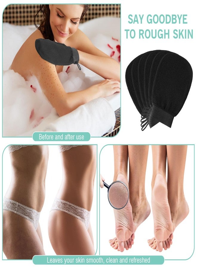 FoldTier 20 Pcs Exfoliating Glove Bulk Summer Exfoliator Mitt Body Scrubber 150d Viscose Fiber Skin Korean Scrub Mitt for Spa Massage Dead Skin Remover for Men and Women (40 Pcs,Black) - Image 4