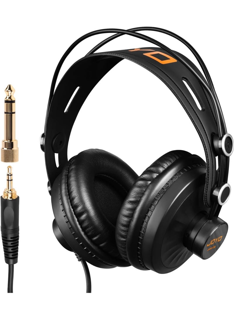 جويو سماعات استوديو احترافية JMH-02 – سماعة مراقبة فوق الأذن لعزل الضوضاء، للتسجيل، الجيتار، الهاتف، الميكسر، البودكاست، DJ، البيانو ولوحات المفاتيح - Image 1