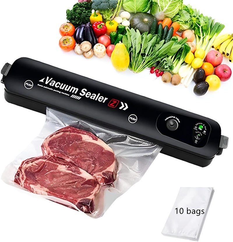 High Performance Vacuum Sealer, Automatic Food Sealing Machine for Food Freshness, Foil Vacuum Sealer with 10 High Quality Vacuum Bags for Food Storage - Image 1